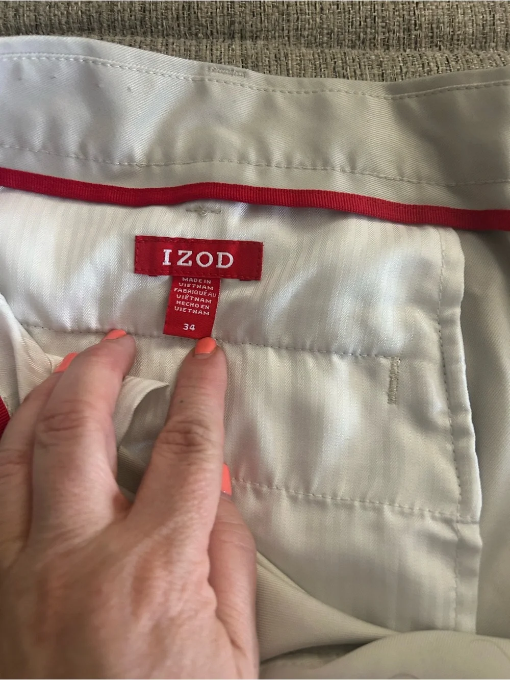Izod Light Gray Flat Front Chino Shorts - Picture 3 of 5